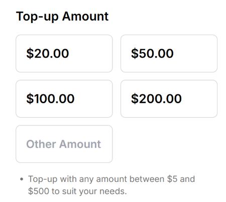 Image of Top-up Amount