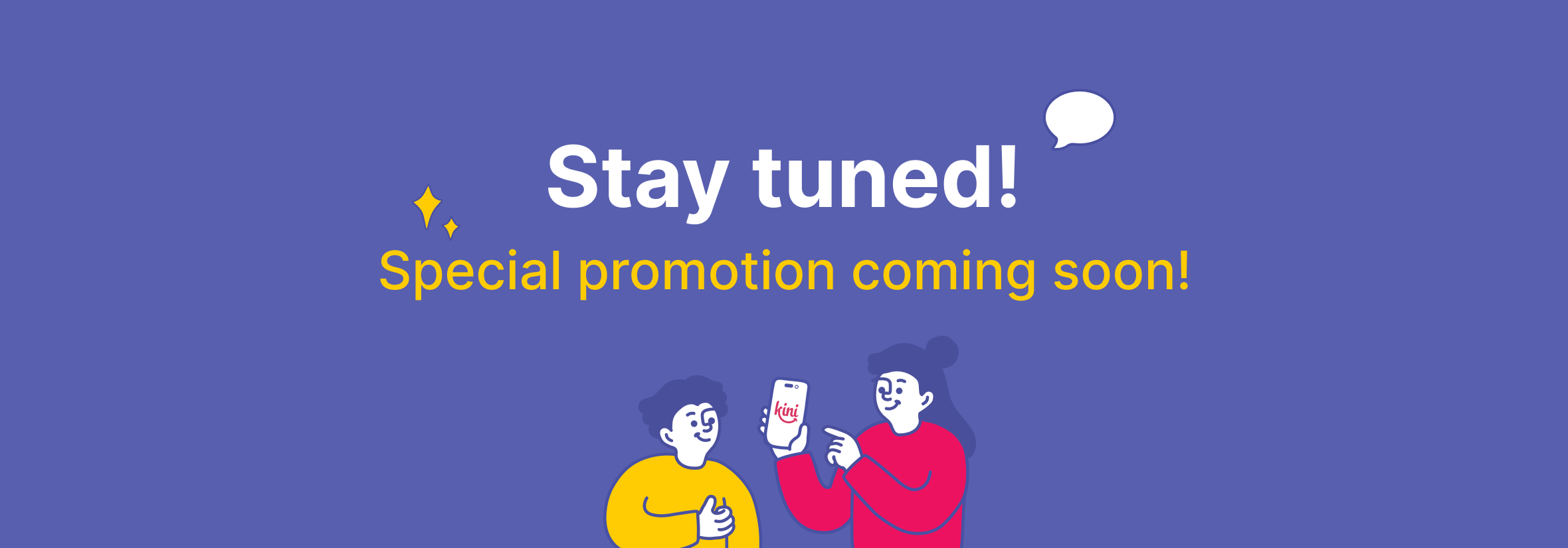 Stay tuned announcement banner