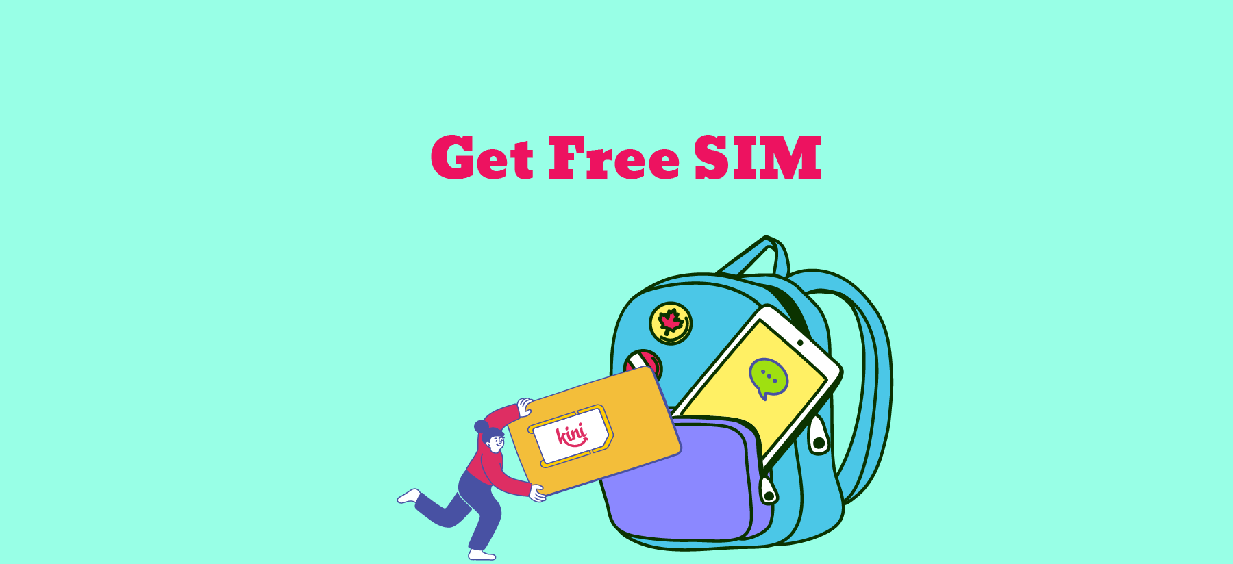 kini mobile - Get free sim banner (EN)