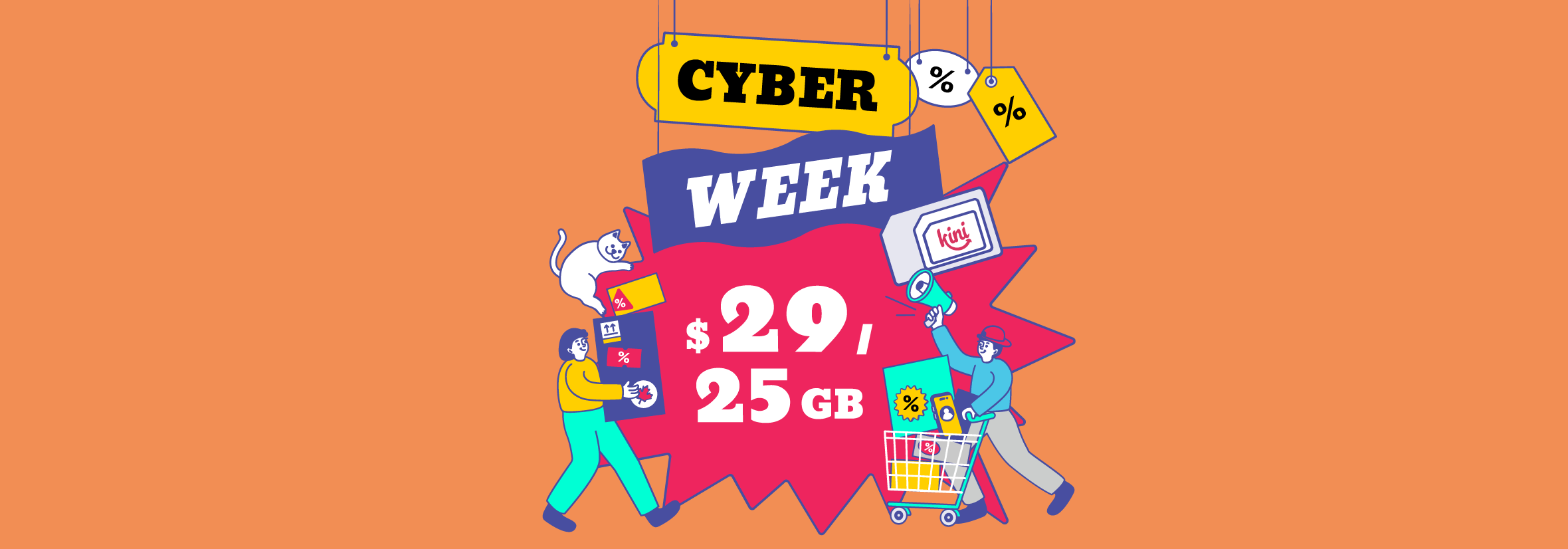 kini mobile Cyber Week Online Offer 2025 $29 / 25GB